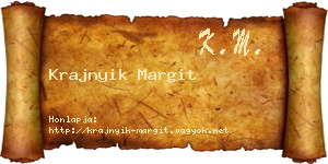 Krajnyik Margit névjegykártya